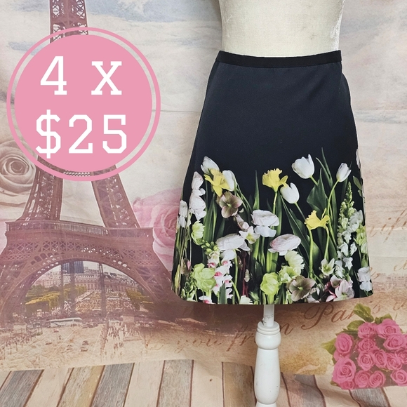 Victoria Beckham for Target Black Floral A-Line Skirt - Picture 1 of 7
